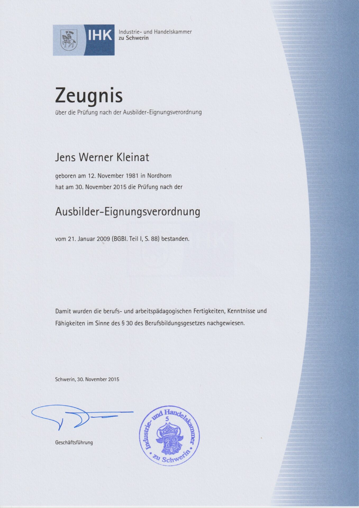 Ausbilderschein IHK nach AEVO