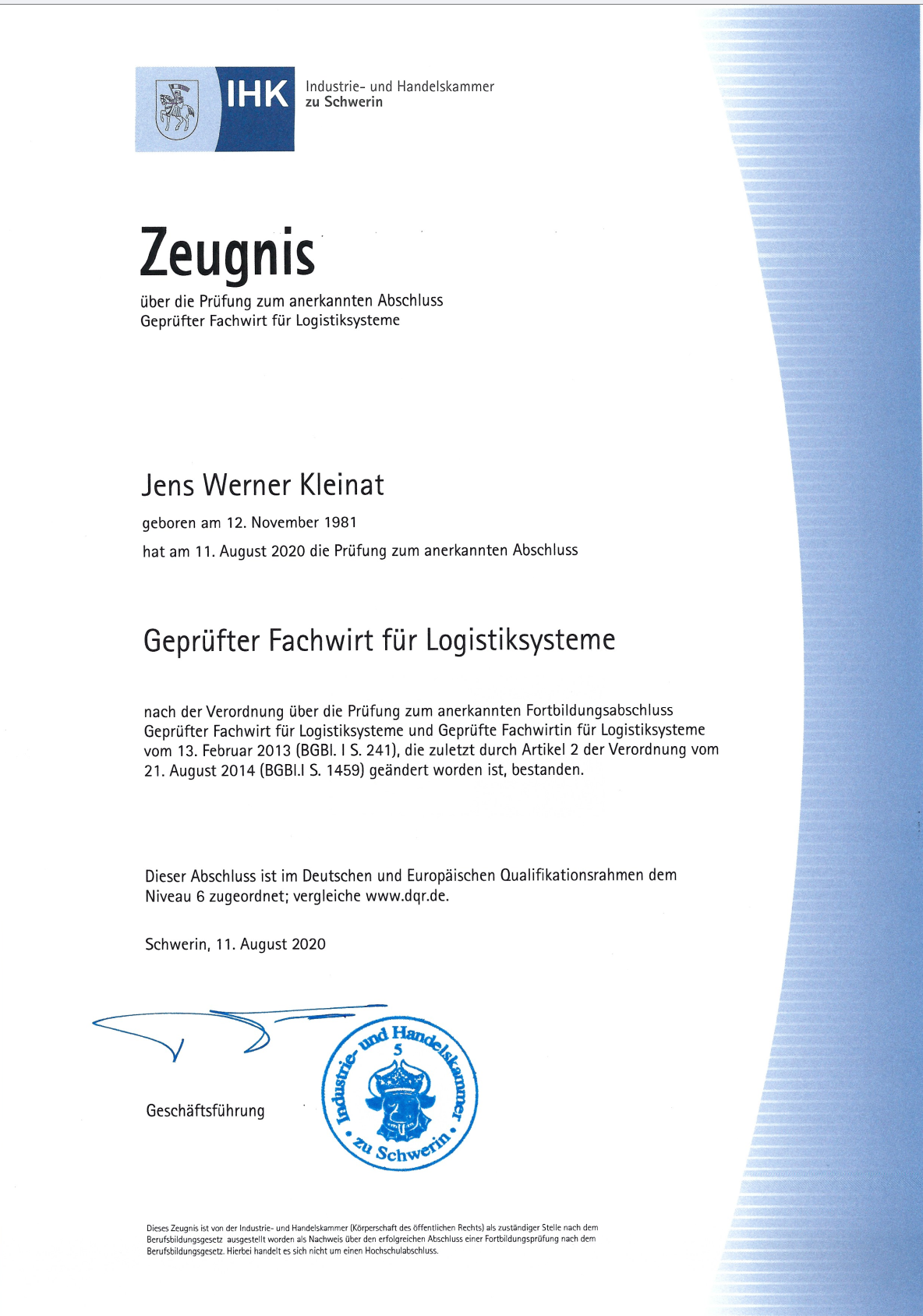 Fachwirt Logistiksysteme IHK