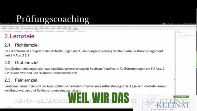 Der Ausbildungsrahmenplan ist die Basis jeder Unterweisung – aber viele übersehen, wie er richtig angewendet wird.
Im Prüfungscoaching lernst du, wie du daraus Feinlernziele ableitest und dein Konzept prüfungsreif gestaltest.

📘 Mehr erfahren: www.aevo-campus.de

🎧 Podcast: „Im Fokus der beruflichen Bildung“

📅 Kostenlose Infoveranstaltung im Oktober:
Dienstag, 28.10.2025 | 09:00 Uhr
👉 Anmeldung unter: https://lmy.de/PMGgB

#AEVO #Prüfungscoaching #Ausbildungsrahmenplan #Lernziele #Ausbildungserfolg